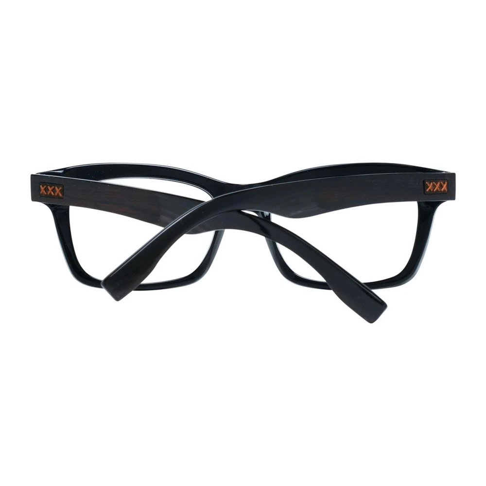Ermenegildo Zegna Zwarte Trapezium Optische Brillen met Veerscharnier Black Heren