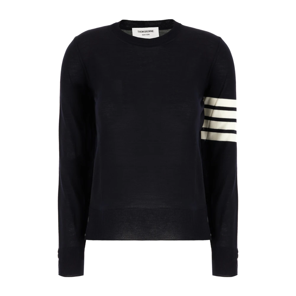 Thom Browne Women's Blue Round-Neck Knitwear, M, Stylish Knitwear Collection