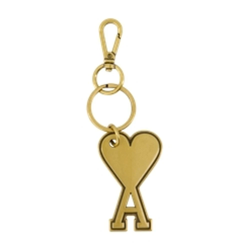 Ami Paris, Accessoarer, unisex, ONE Size, Hjärta Vän Nyckelring - Metall - Guld