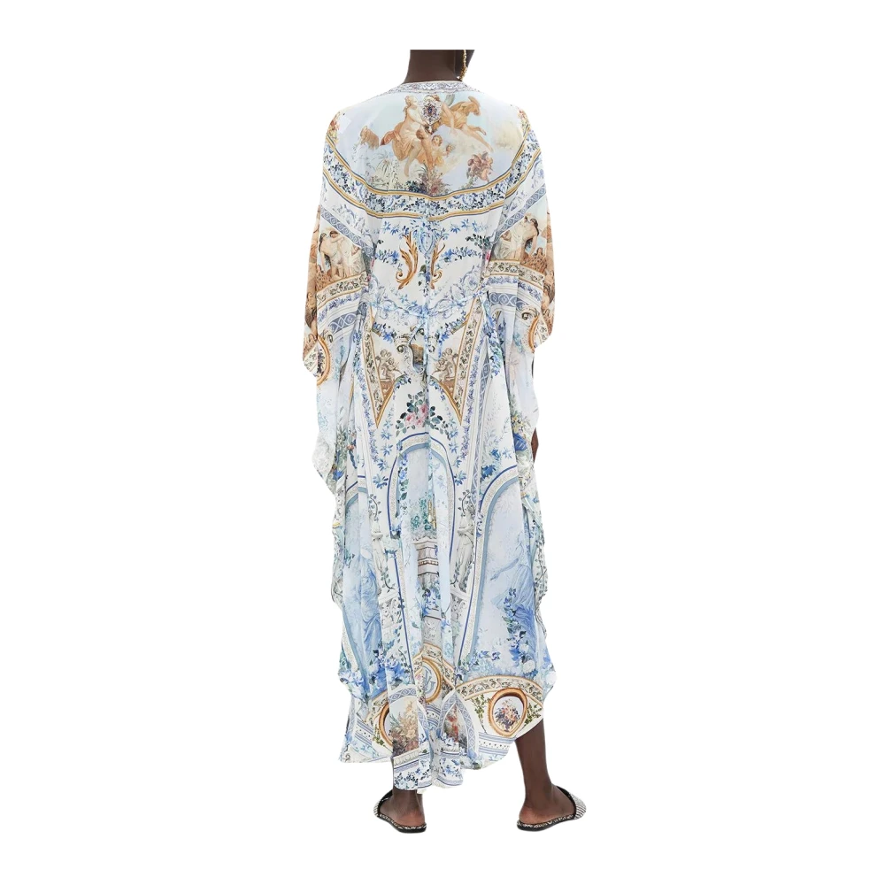 Camilla Oceaanblauwe Bloemen Kaftan Multicolor Dames