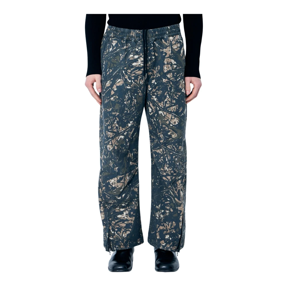 Diesel Camo Print Katoenen Broek met Ritssluiting Multicolor Heren