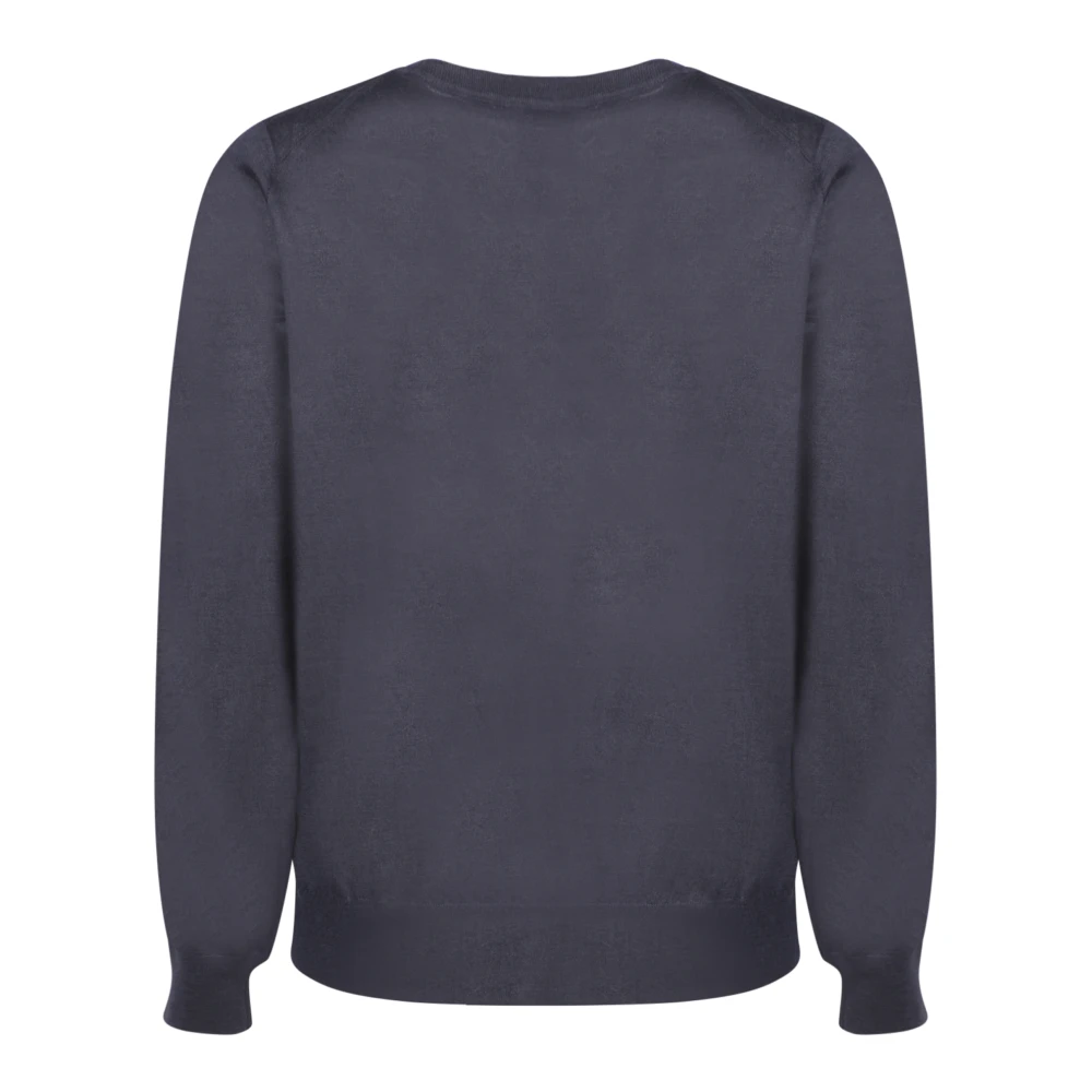 BRUNELLO CUCINELLI Luxe Cashmere Silk Crewneck Sweater Blue Heren