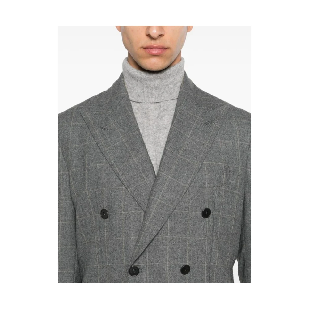 Gabo Napoli Grijze Wolruit Blazer en Broek Gray Heren