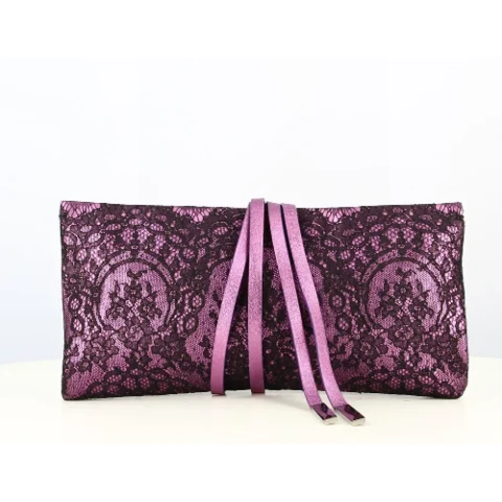 Yves Saint Laurent Vintage Pre-owned Canvas clutches Purple Dames
