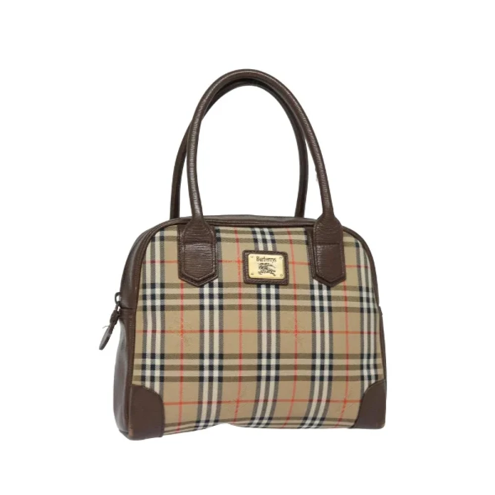 Burberry Vintage Pre-owned Canvas handbags Beige Dames