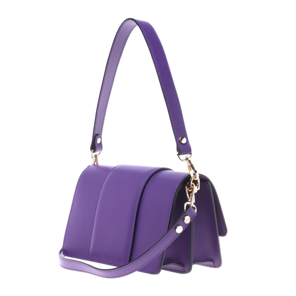 Baldinini Paarse leren schoudertas Purple Dames