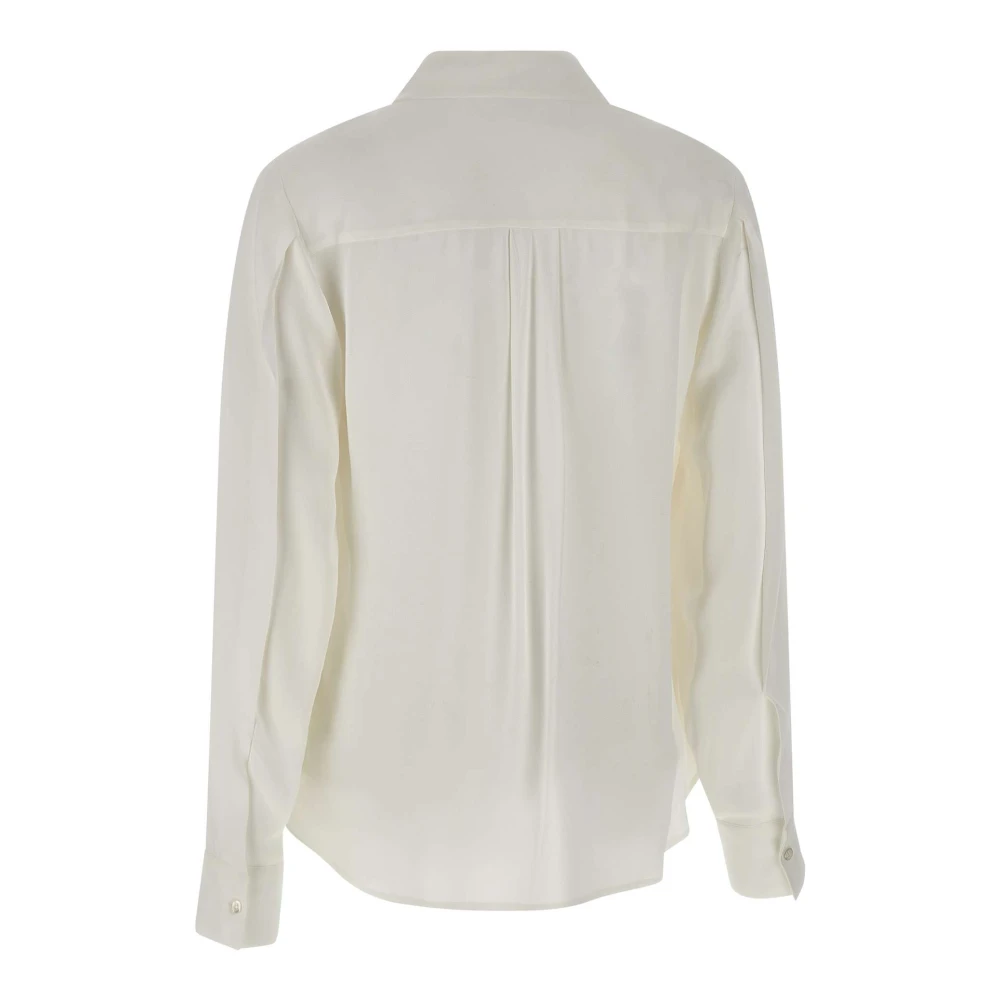 Kaos Witte Viscose Crepe Shirt White Dames