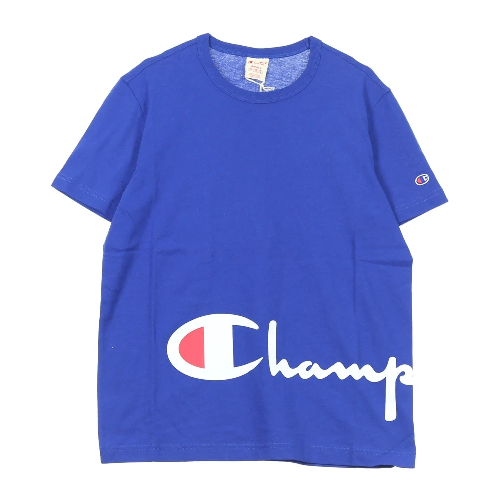 Champion Blauw Crewneck T-shirt voor mannen Blue Heren