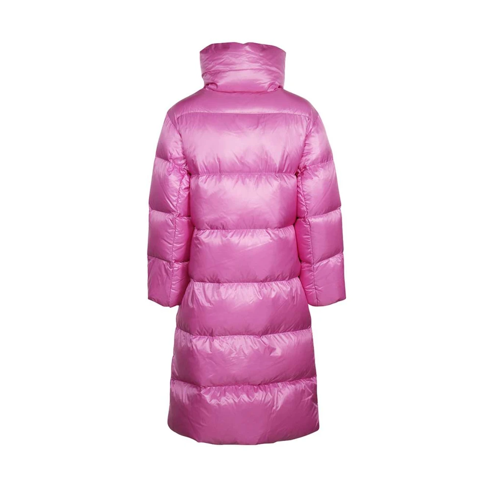 duvetica Lange donsjas met ceintuur en capuchon Pink Dames