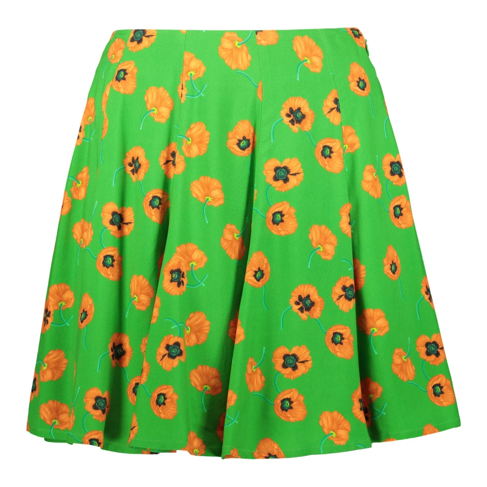 Kenzo Bloemen Mini Rok met Metalen Sluiting Green Dames