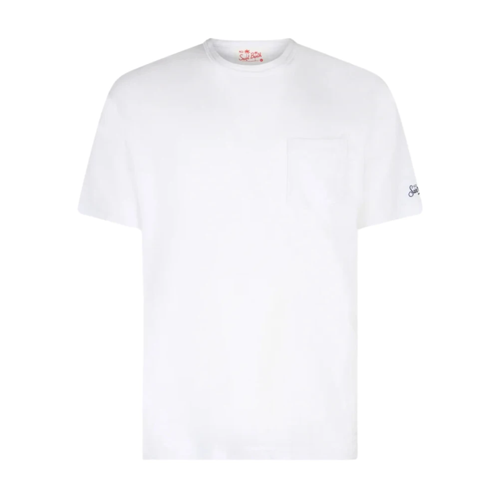 MC2 Saint Barth Off White Linne Framficka T-shirt White, Herr