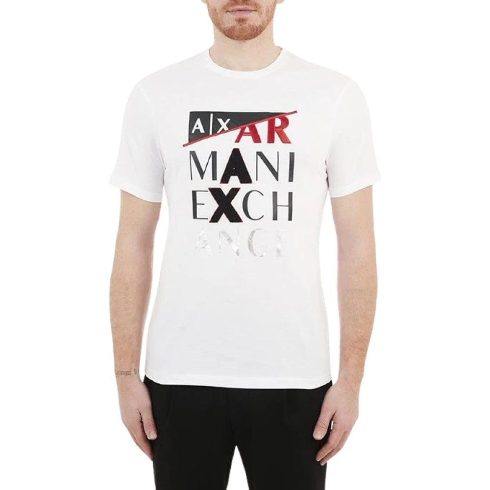 Armani Exchange Uomo Bianco - T-Shirt In Jersey Di Cotone Con Logo In Rilievo - Tops - 2XL