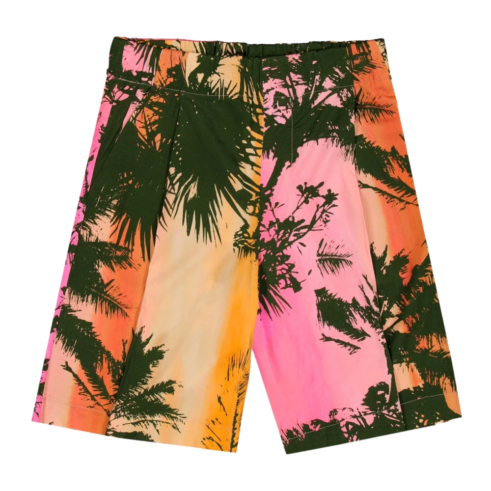 Laneus Palm Print Bermuda Shorts Multicolor Dames