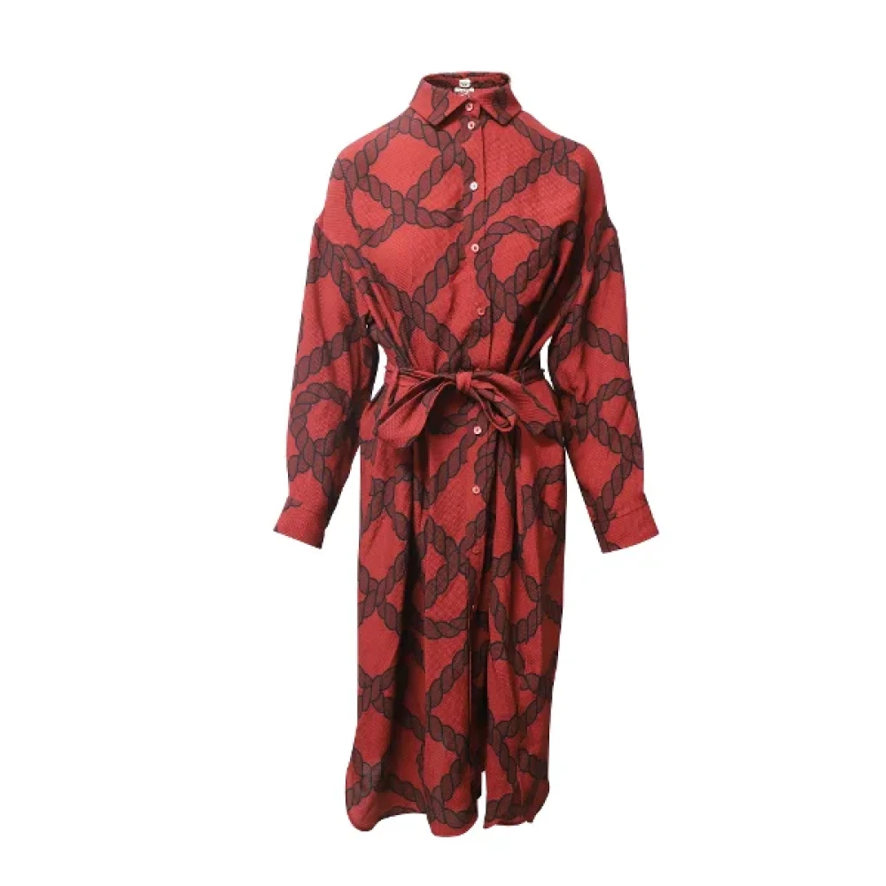 Hermès Vintage Pre-owned Silk dresses Red Dames