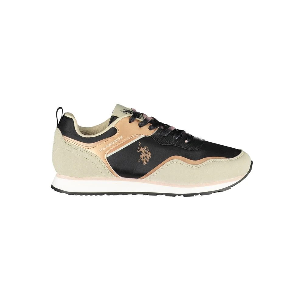 U.s. Polo Assn. Women's Black Sporty Sneaker With Contrast Details
