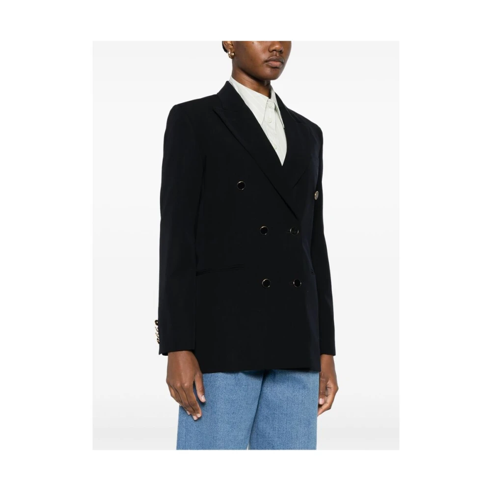 A.p.c. Middernachtblauw Dubbel-Borst Jas met Achtersplitten Blue Dames