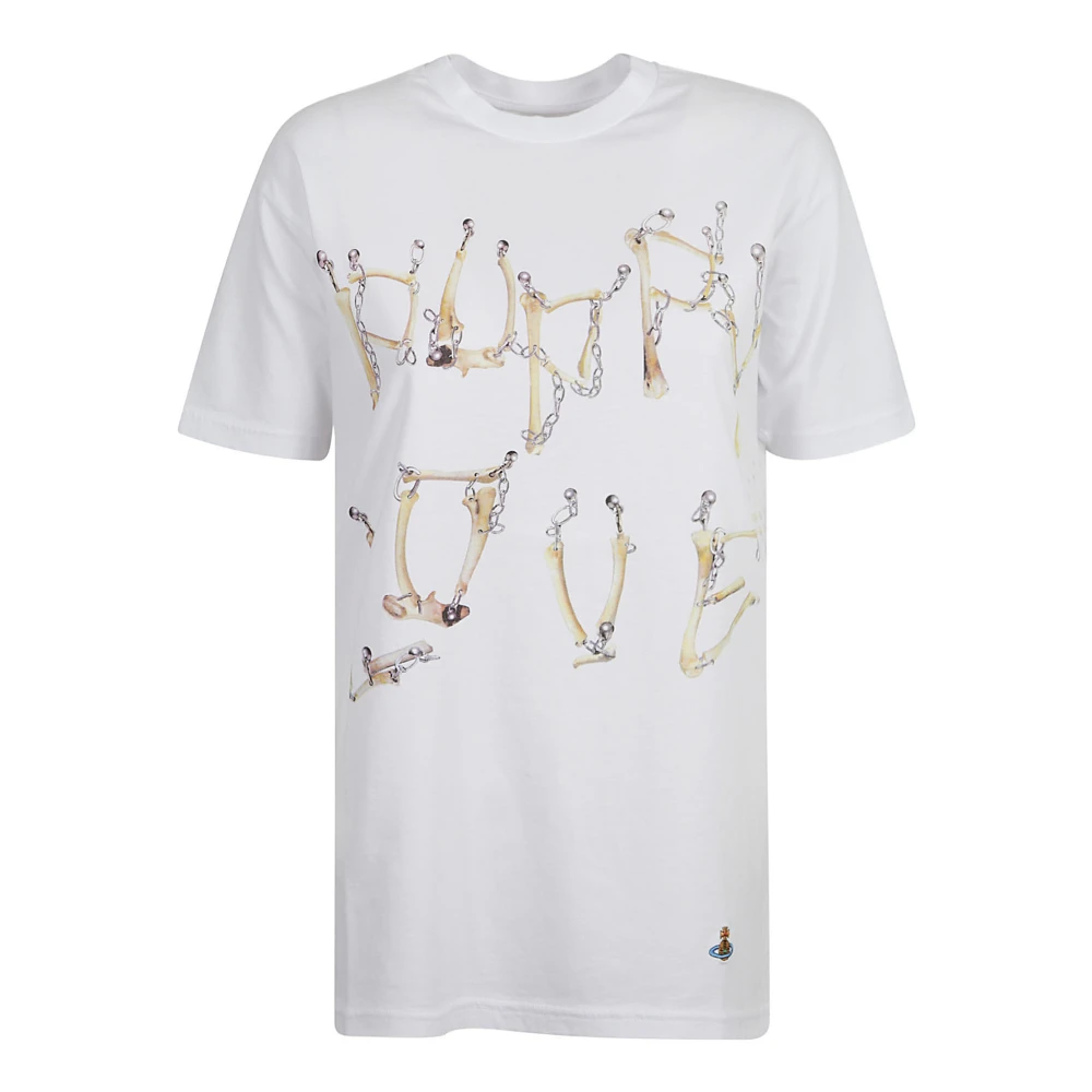Vivienne Westwood Bones n Chain Classic T-shirt White Dames