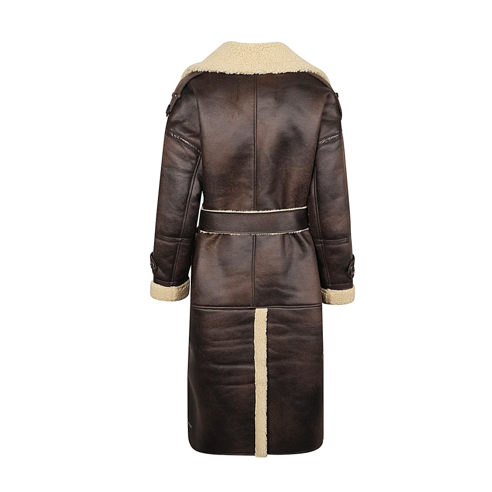 OOF Wear Omkeerbare Eco Shearling Polyester Jas Bruin Brown Dames