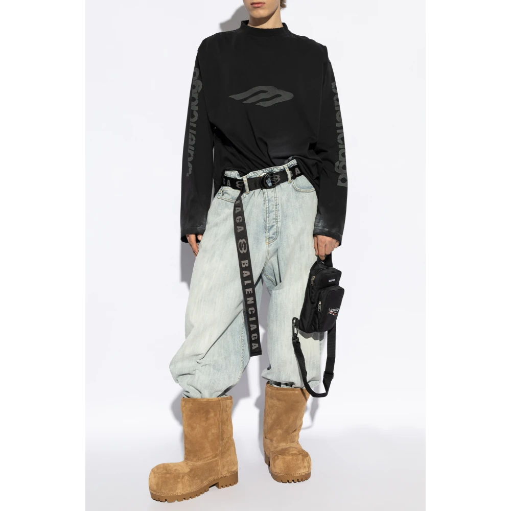 Balenciaga Wide-leg Jeans Blue Heren