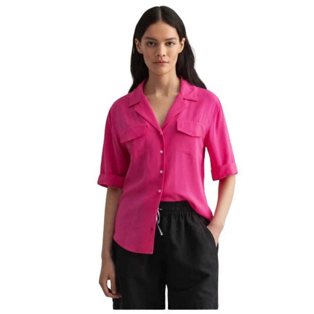 Gant Lichtgewicht Safari Overhemd in Fuchsia Viscose Pink Dames