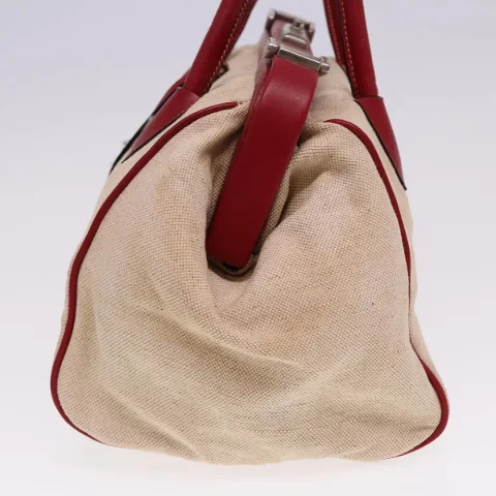 Prada Vintage Pre-owned Canvas handbags Beige Dames