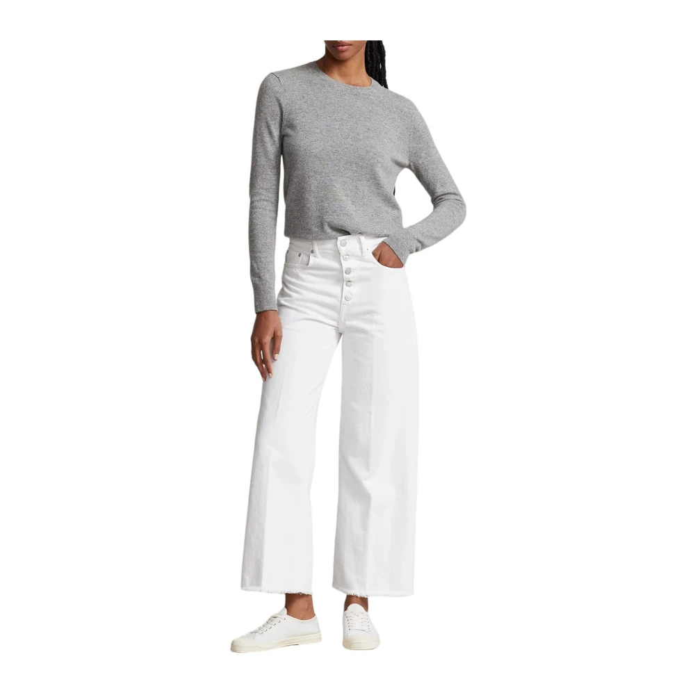 Polo Ralph Lauren Wijde Crop Nieves Wash Shirt White Dames