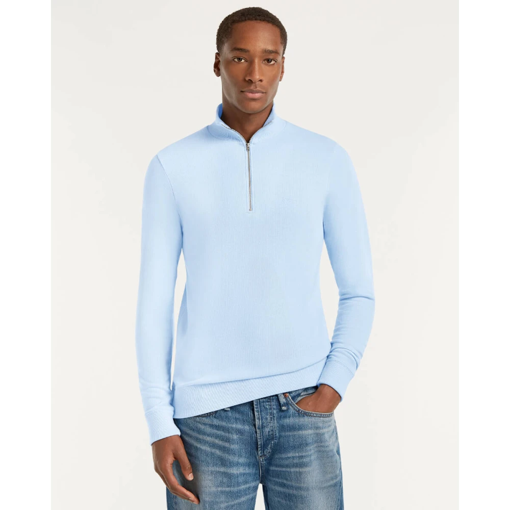 Denham The Jeanmaker Roger Half Zip Sweatshirt Blue Heren
