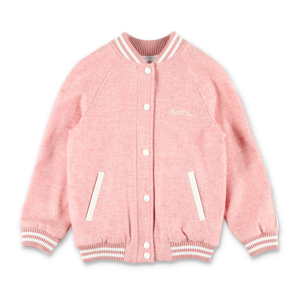 Bonpoint Effy Wool Varsity Jacket för flickor Pink, Flicka