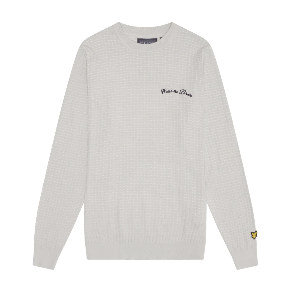 Lyle & Scott Grid Crew Neck Pullover Gray Heren