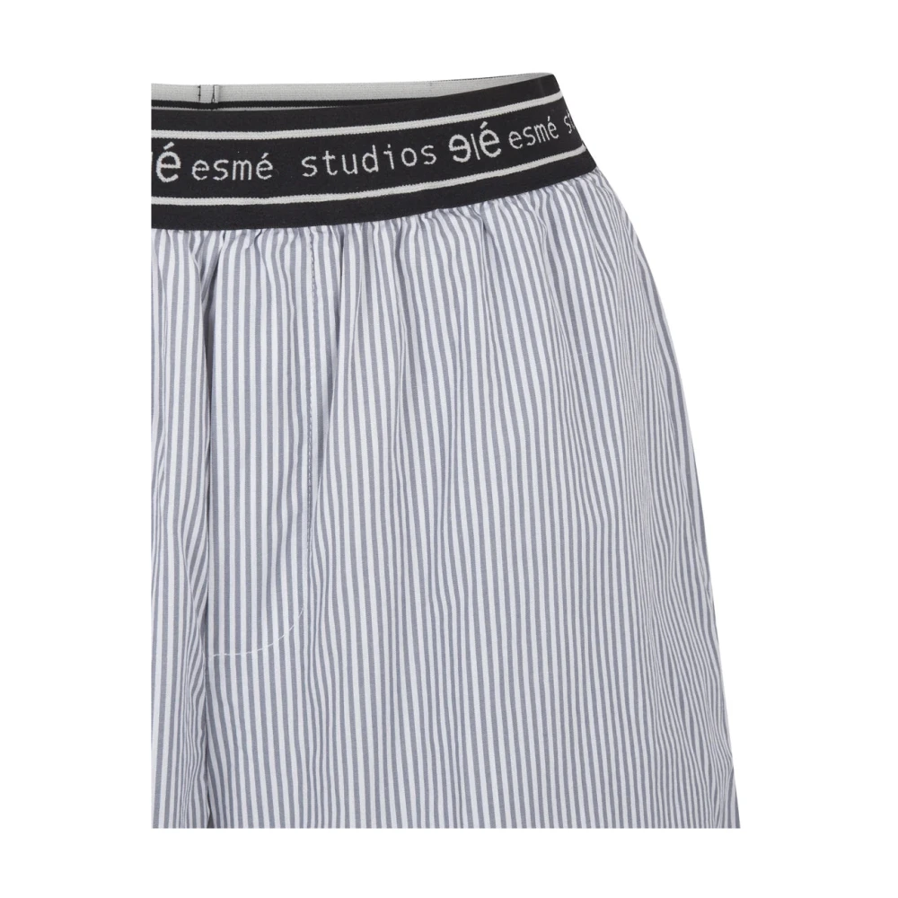 Esmé Studios Logo Elastische Oversized Katoenen Shorts Gray Dames