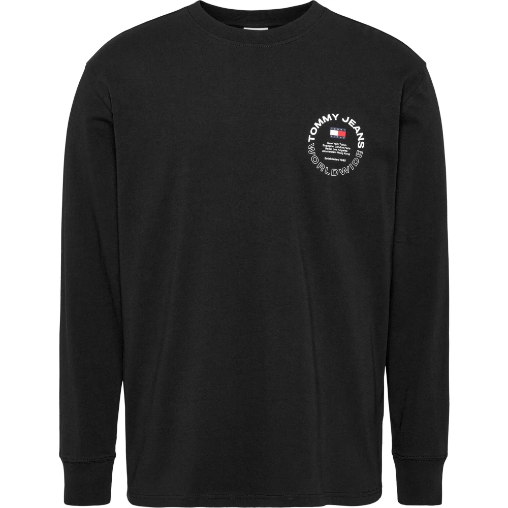 Tommy Jeans Klassieke Cirkel Lange Mouw T-shirt Black Heren