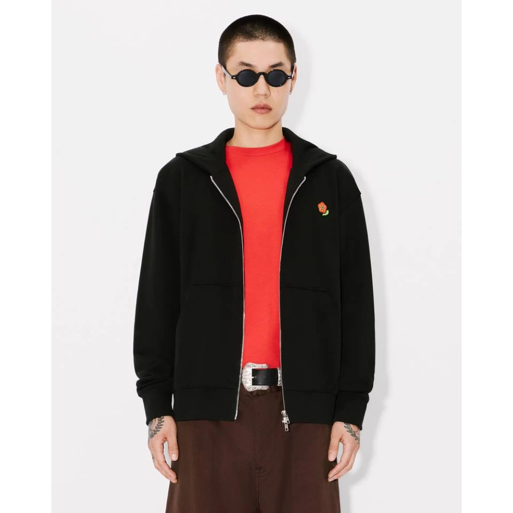 Kenzo Geborduurde Rits Trui Black Heren