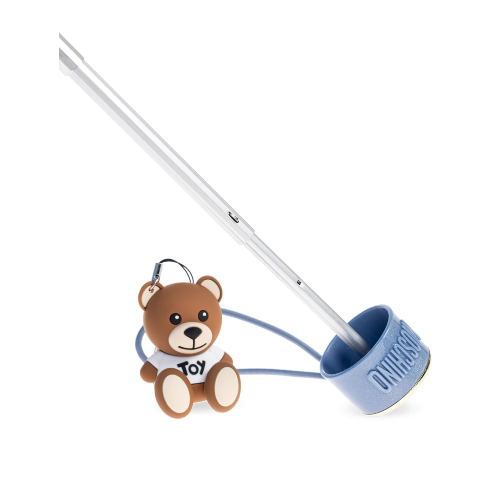 Moschino Opvouwbare paraplu met logo Blue Unisex