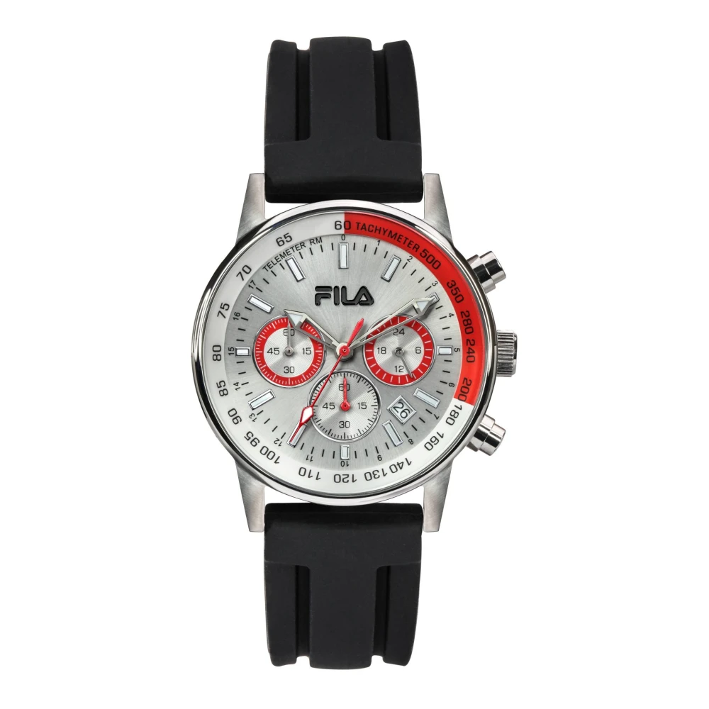 Fila Men's Gray Watch Chronograph Silicone Bracelet Filactive 38-113