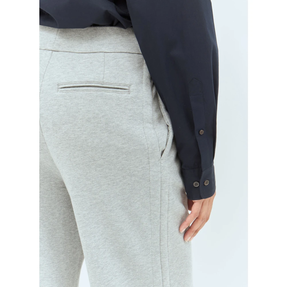 Dries Van Noten Katoenen Jersey Wide-Leg Track Pants Gray Dames