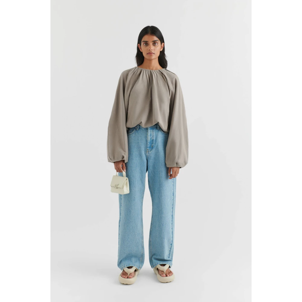 Axel Arigato Sade Gathered Pullover Gray Dames