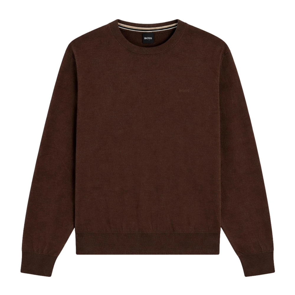 Hugo Men's Brown Round-Neck Knitwear, L, Upacas-L Crew Neck Jumper