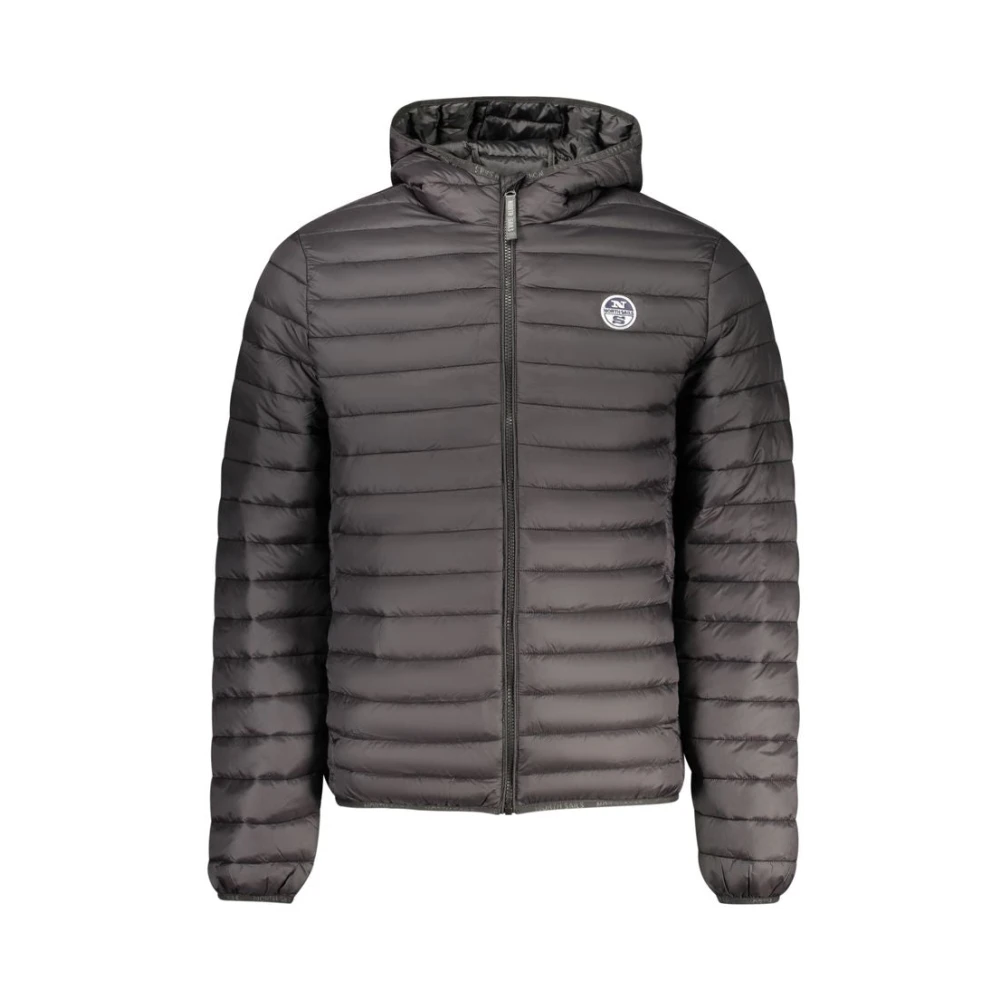North Sails , Winter Jackets, Male, Black, 2XL, Long-Sleeved Jacket With Hood