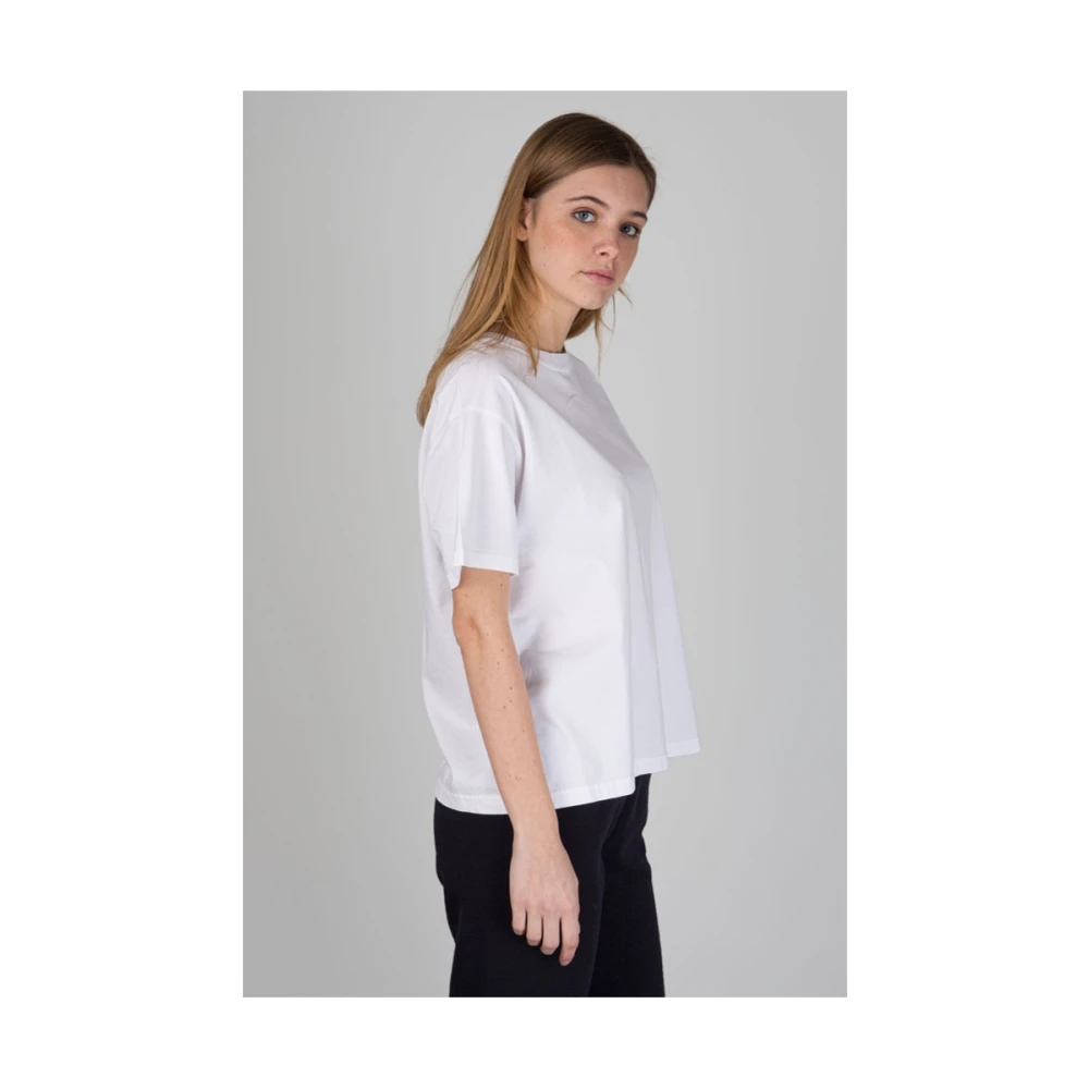 American vintage Klassieke Witte Crewneck Tee voor Vrouwen White Dames