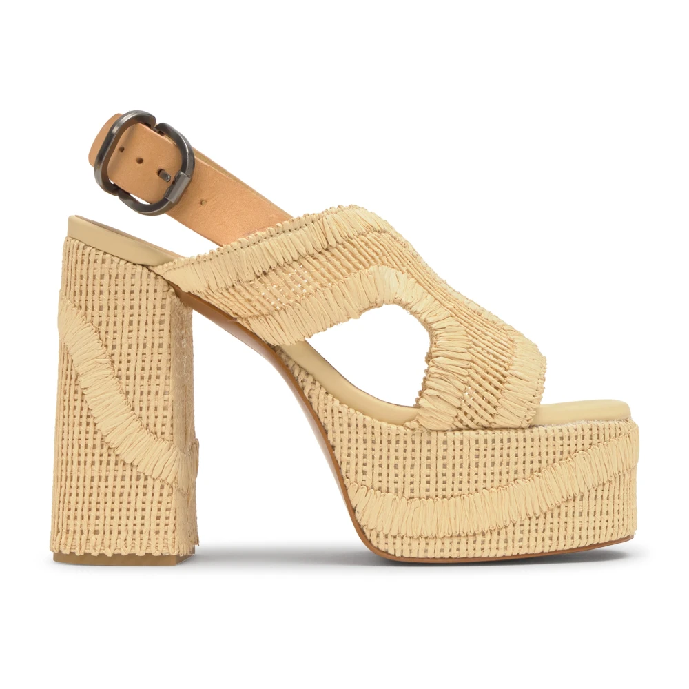 Castañer Women's Beige Francina Slingback Sandal - High Heel Sandals - 6 Uk- Shoes