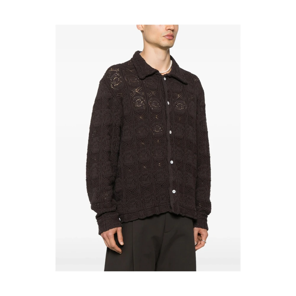 Séfr Cederbruine Button-Up Overhemd Brown Heren