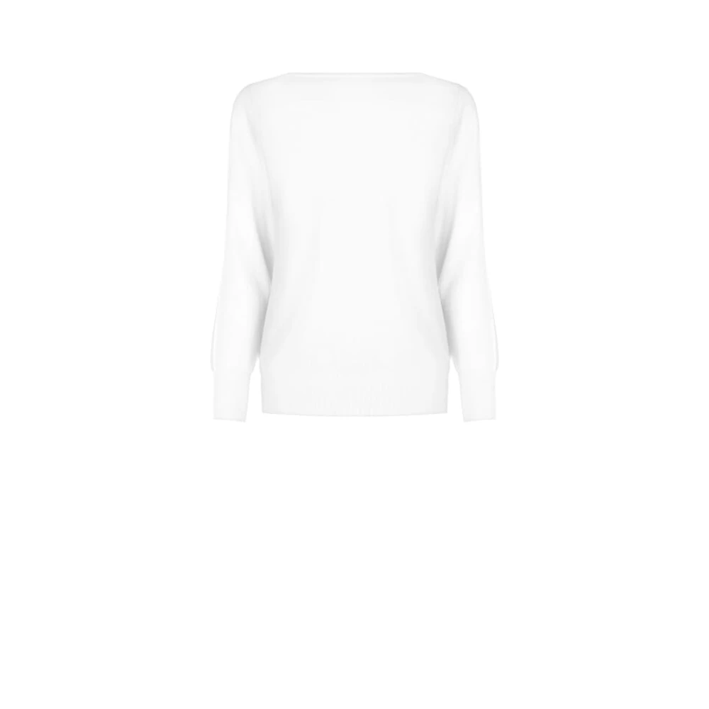 RINASCIMENTO Geborduurde Logo Barchetta Neck Sweater White Dames