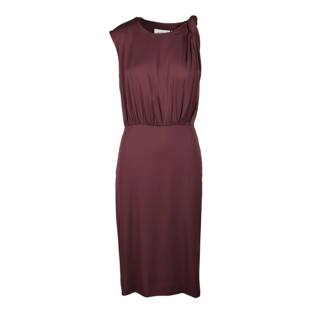 SPORTMAX Zijden blend jurk voor vrouwen Brown Dames