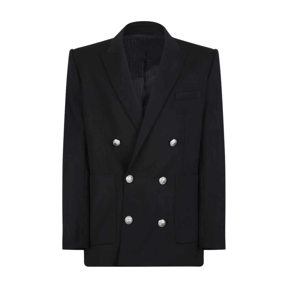 Balmain Black Grain De Poudre Blazer - Male - Blazers - Xl - Suits