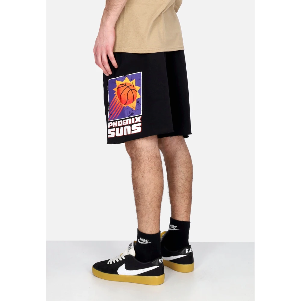 Mitchell & Ness NBA Postgame Vintage Logo Fleece Shorts Black Heren