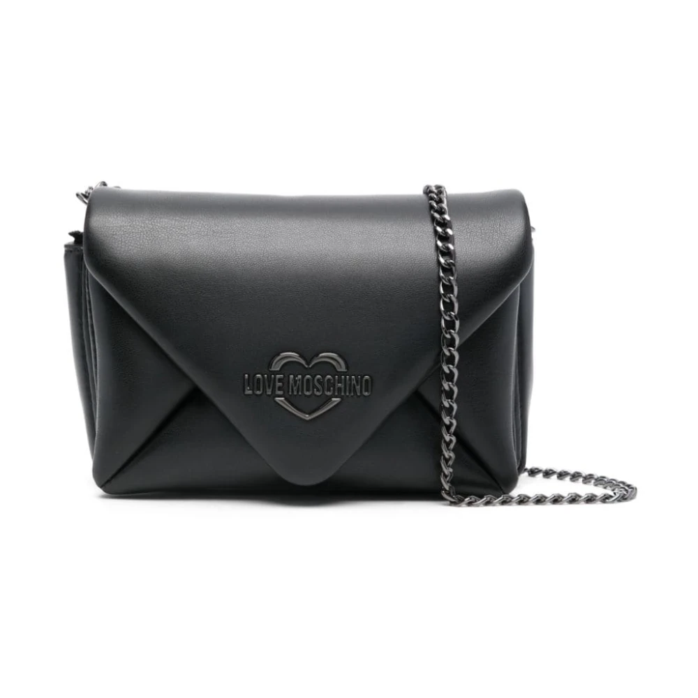 Love Moschino Zwarte Schoudertas met Ketting Black Dames