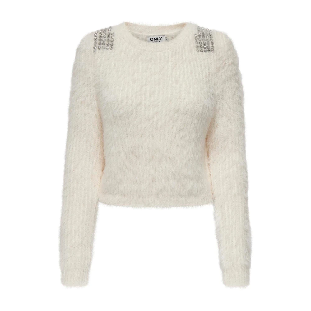 Only Teddy Ronde Hals Trui Vrouw White Dames