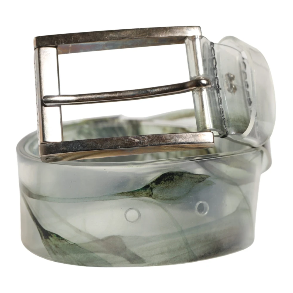 Dolce & Gabbana Men's Floral Pvc Metal Buckle Belt