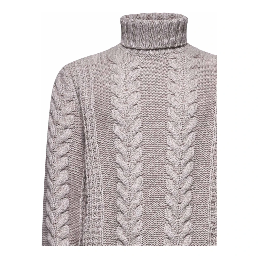 BRUNELLO CUCINELLI Kasjmier Kabelgebreide Coltrui Sweater Brown Heren
