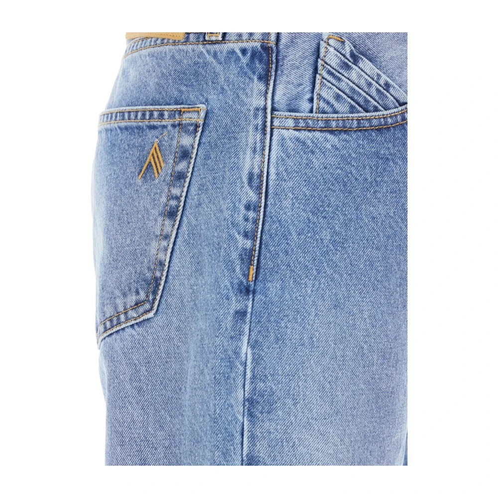 The Attico Blauwe Denim Jeans met Logo Borduursel Blue Dames